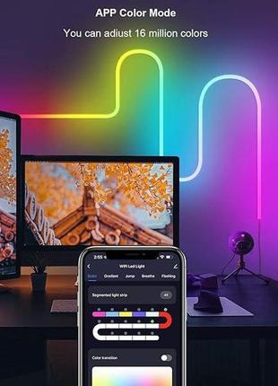 Неоновая лед лента lpdisplay neon led strip 3 метра, rgbic function diy, music sync, works with alexa and goog3 фото