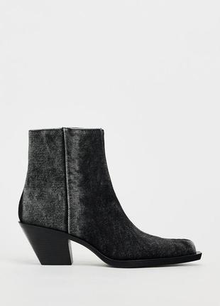 Джинсовые ковбойки ботильоны казаки zara 3108/3102 фото