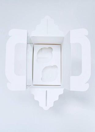 Коробка на 2 капкейки, біла, вікно з прозорою плівкою, 160*110*1103 фото