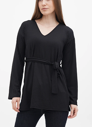Базовая блуза из трикотажа "в рубчик"