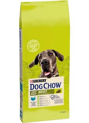 Сухой корм purina dog chow large breed с индейкой для собак крупных пород 14 кг