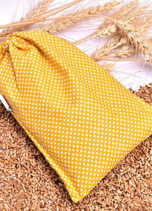 Подушка з пшеницею 15x23 см, tm ideia екопродукт для зігрівання та релаксації горошок жовтий