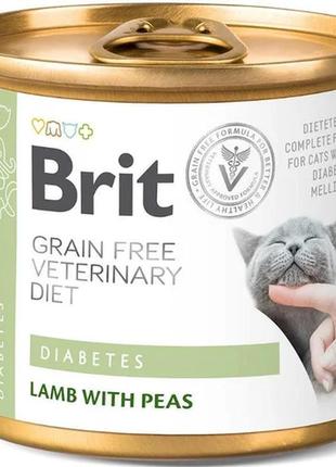 Влажный корм для котов brit gf veterinary diet cat cans diabetes 200 г