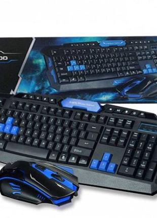 Ukc hk-8100 блютуз клавіатура + мишка бездротова