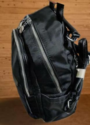 Жіночий стильний рюкзак плащівка комбінований з екошкіри новий4 фото