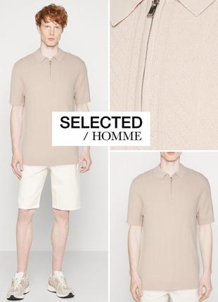 Selected homme slhjohn knitted polo shirt поло футболка