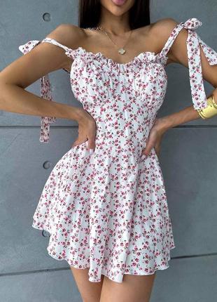 Платье с шортиками снизу 🔝🔝🔝 цветочный принт2 фото