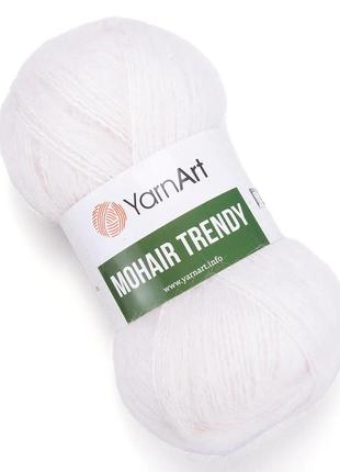 Пряжа yarnart mohair trendy 101 мохер ярнарт1 фото