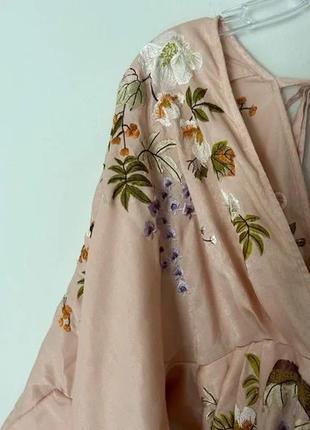 Распродажа платье asos миди кимоно с полуоткрытой спиной и вышивкой6 фото