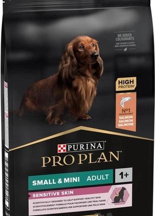 Сухий корм pro plan small&mini  для дорослих собак дрібних порід з чутливою шкірою, з лососем 7 кг