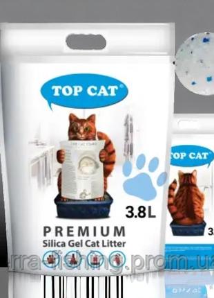Наполнитель для кошачьего туалета "top cat premium"  силикагелевый 3,8 л