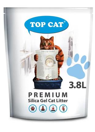 Наповнювач для котячого туалету "top cat premium" силікагелевий 3,8 л2 фото