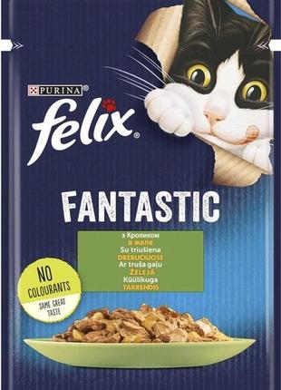 Вологий корм для котів purina felix fantastic з кроликом у желе 85 гр