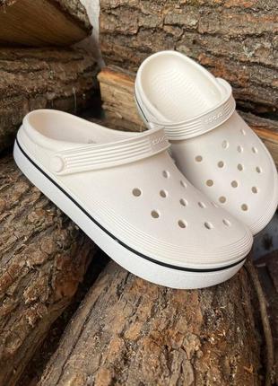 Женские кроксы сабо crocs off court clog white2 фото