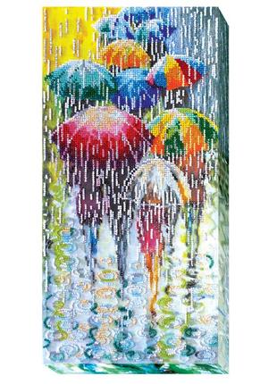 Набір для вишивання бісером "веселі парасольки" ab-434 40х20 см1 фото