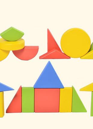 Детская развивающая игрушка с геометрическими фигурками рамка-вкладыш круг-квадрат-треугольник 18 элементов2 фото