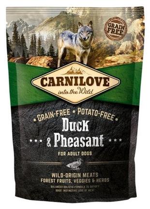 Сухий корм carnilove adult duck & pheasant для дорослих собак усіх порід з качкою та фазаном 1.5 кг