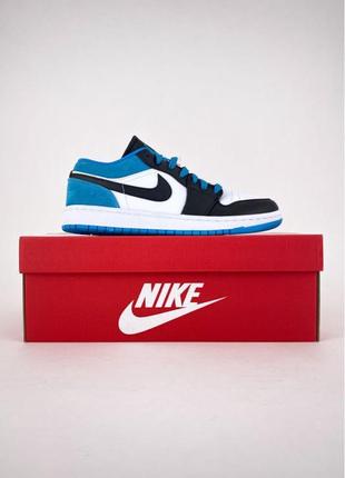 Nike air jordan 1 low blue1 фото