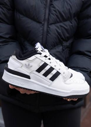Парні кросівки для пар adidas forum low white black