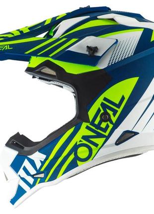 Мото шлем o`neal helmet  2srs spyde 2.0 - blue/white/neon yellow  кроссовый эндуро oneal