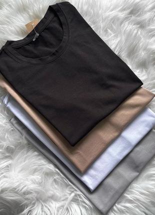 Базовая черная футболка, плотная черная женская футболка3 фото