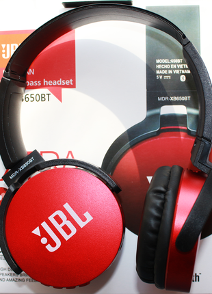 Бездротові навушники jbl mdr-xb650bt red