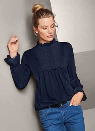 Элегантная блуза с прошвой , кофточка, tchibo, р.  44/46 евро, наш  52-56