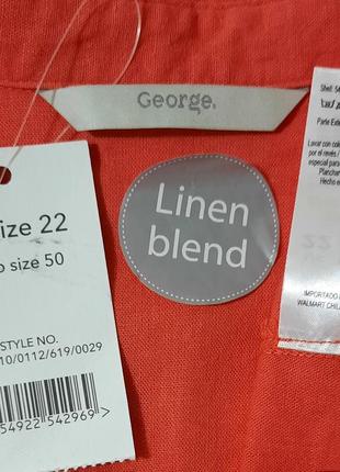 Рубашка george linen blend р. eur 50 лен вискоза льняная7 фото