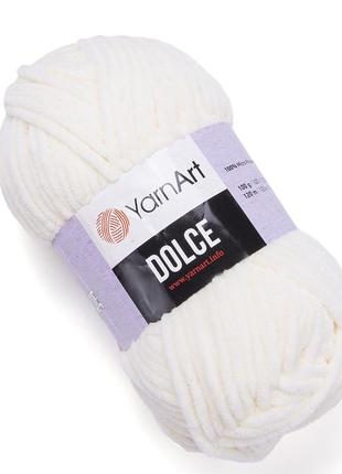 Yarnart dolce 856 светло-желтая ярнарт дольче плюшевая пряжа для вязания