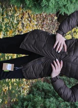 Жіночий коричневий довгий пуховик пух пальто пухова парка hi-te7 фото