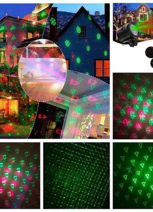 Лазерний проєктор вуличний кімнатний новорічний лазер із пультом
