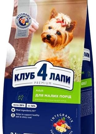 Сухой корм для взрослых собак club 4 paws (клуб 4 лапы) премиум для средних пород 2 кг