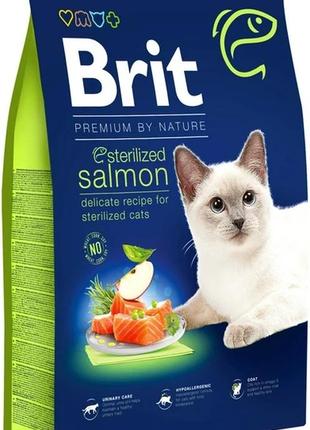 Корм для котов brit premium cat sterilised salmon (лосось) на развес 1кг