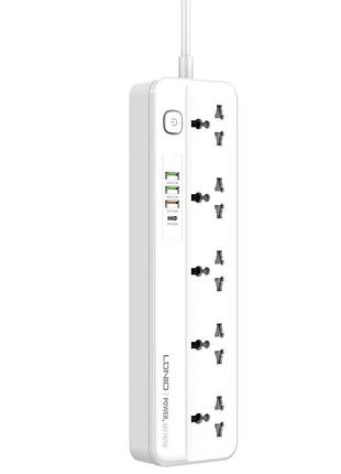 Мережевий подовжувач ldnio sc5415 5 universal ports /1 pd/1 qc/2 auto id 2m