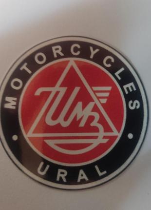 Наклейка урал круглая красная