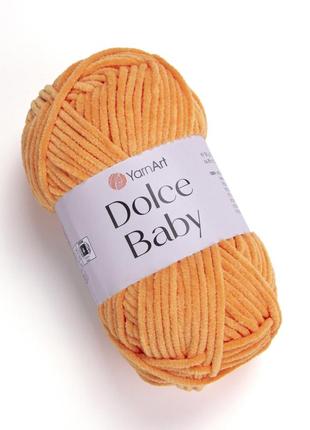 Пряжа yarnart dolce baby 852 оранжевая ярнарт дольче беби плюшевая