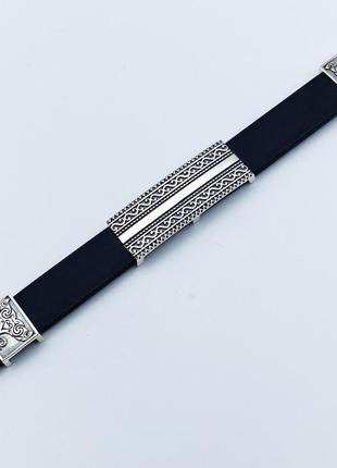 Браслет серебряный с каучуком 18 12,02 г