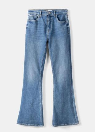 Bershka flare jeans, джинсы бершка флейр голубые
