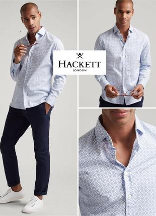 Hackett london mens mosaic tile print slim fit shirt рубашка слимфит