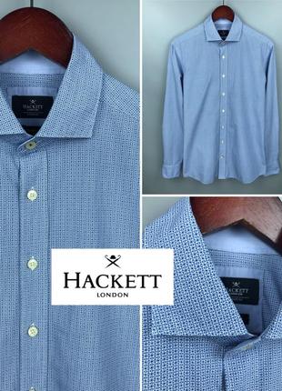 Hackett london mens club print slim fit shirt рубашка слимфит