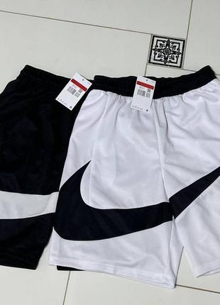 Шорты nike big swoosh dri-fit со сушем черные/белые найк суш s m l xl7 фото