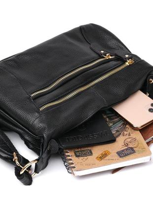 Кожаная женская сумка vintage 20686 черный5 фото