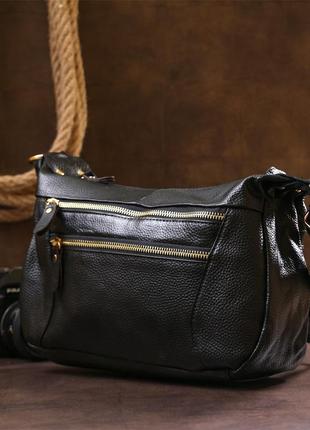 Кожаная женская сумка vintage 20686 черный6 фото