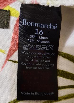 Платье bonmarche бангладеш р. 16 лен вискоза льняное ярусное7 фото