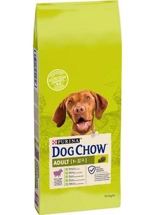 Сухий корм для дорослих собак dog chow adult з ягням 14 кг