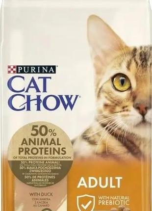 Сухой корм для кошек purina cat chow adult с уткой на развес 1 кг