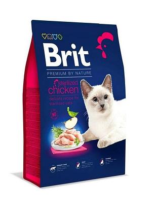 Корм для котов brit premium cat sterilised chicken (курица) 8 кг