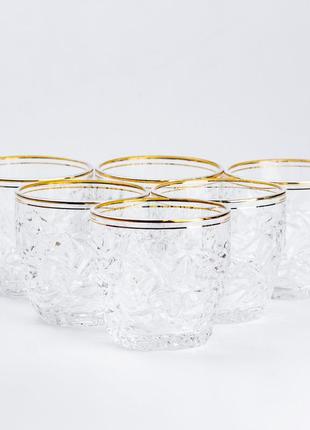 Склянка для води та соку набір 6 штук низький скляний прозорий