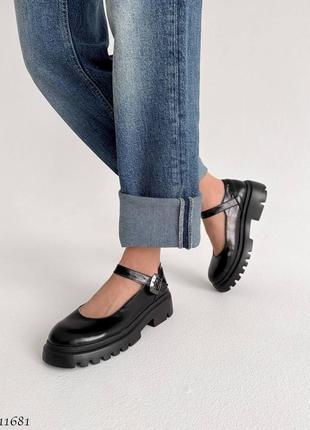 Premium! женские кожаные черные лоферы на каблуке весенне осенние туфли натуральная кожа весна2 фото