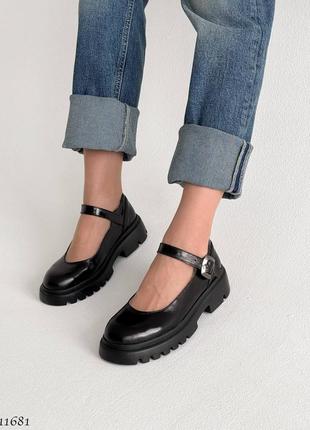Premium! женские кожаные черные лоферы на каблуке весенне осенние туфли натуральная кожа весна7 фото